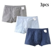 MXIEZI 3Pcs Boys Underwear Boxer Briefs Teen Kids Panties Boyshorts Underwear 2-14T Toddler Cotton Soft Striped Boxer Shorts
